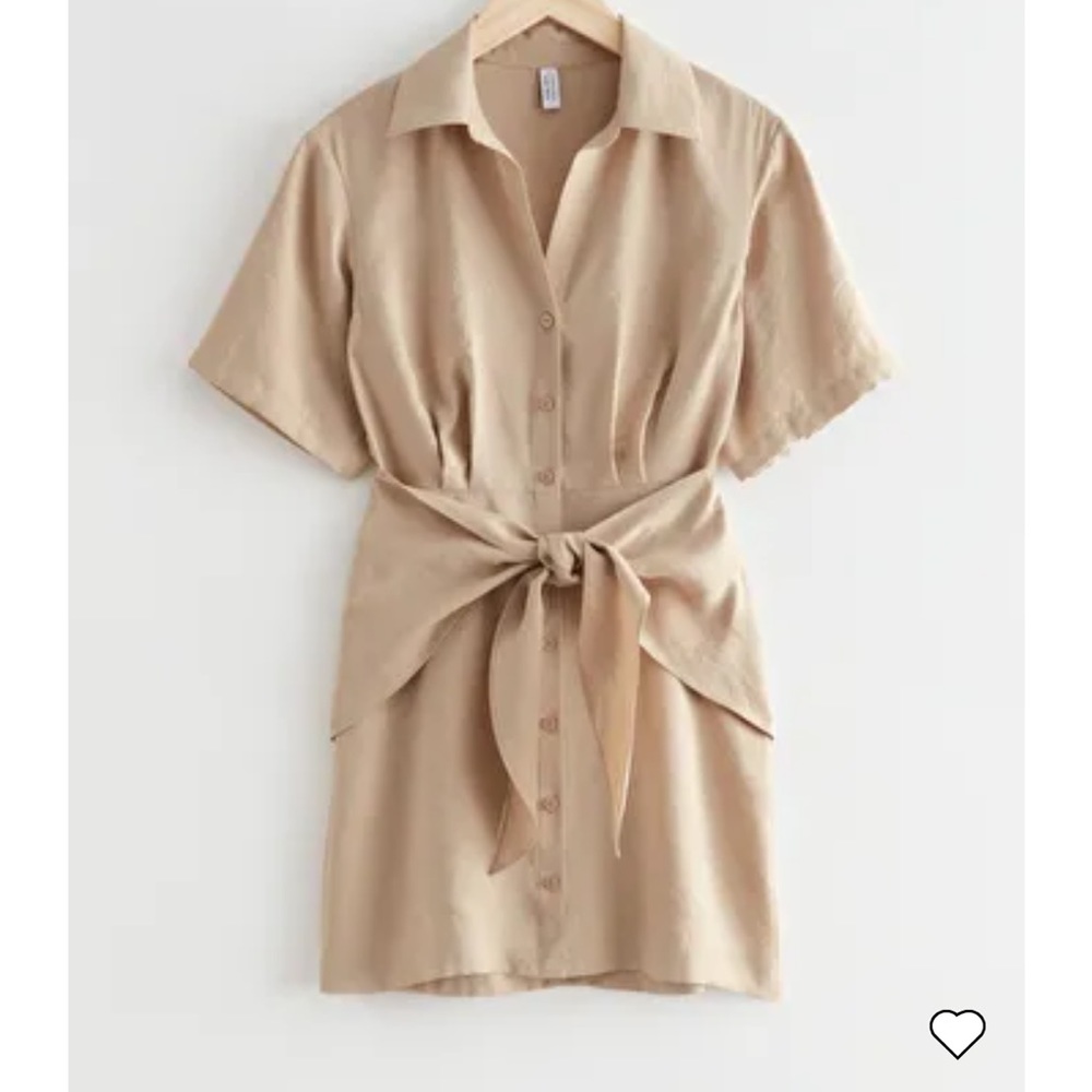 & Other Stories Tie Front Shirt Dress